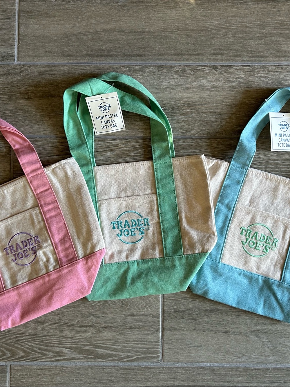 Trader Joe’s Mini Pastel Canvas Tote Bags